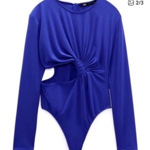 Zara Royal Blue Long Sleeve Bodysuit